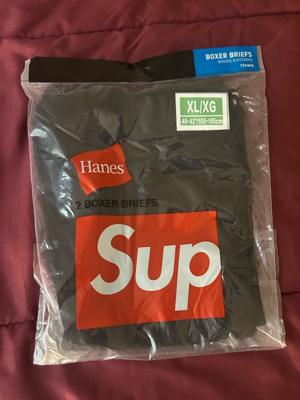 Black Hanes Sup Boxer Briefs 2-pack